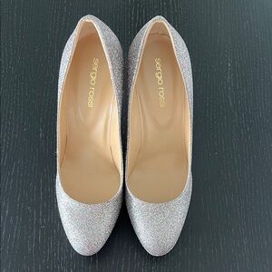 Sergio Rossi Multi Nude Glitter Heels